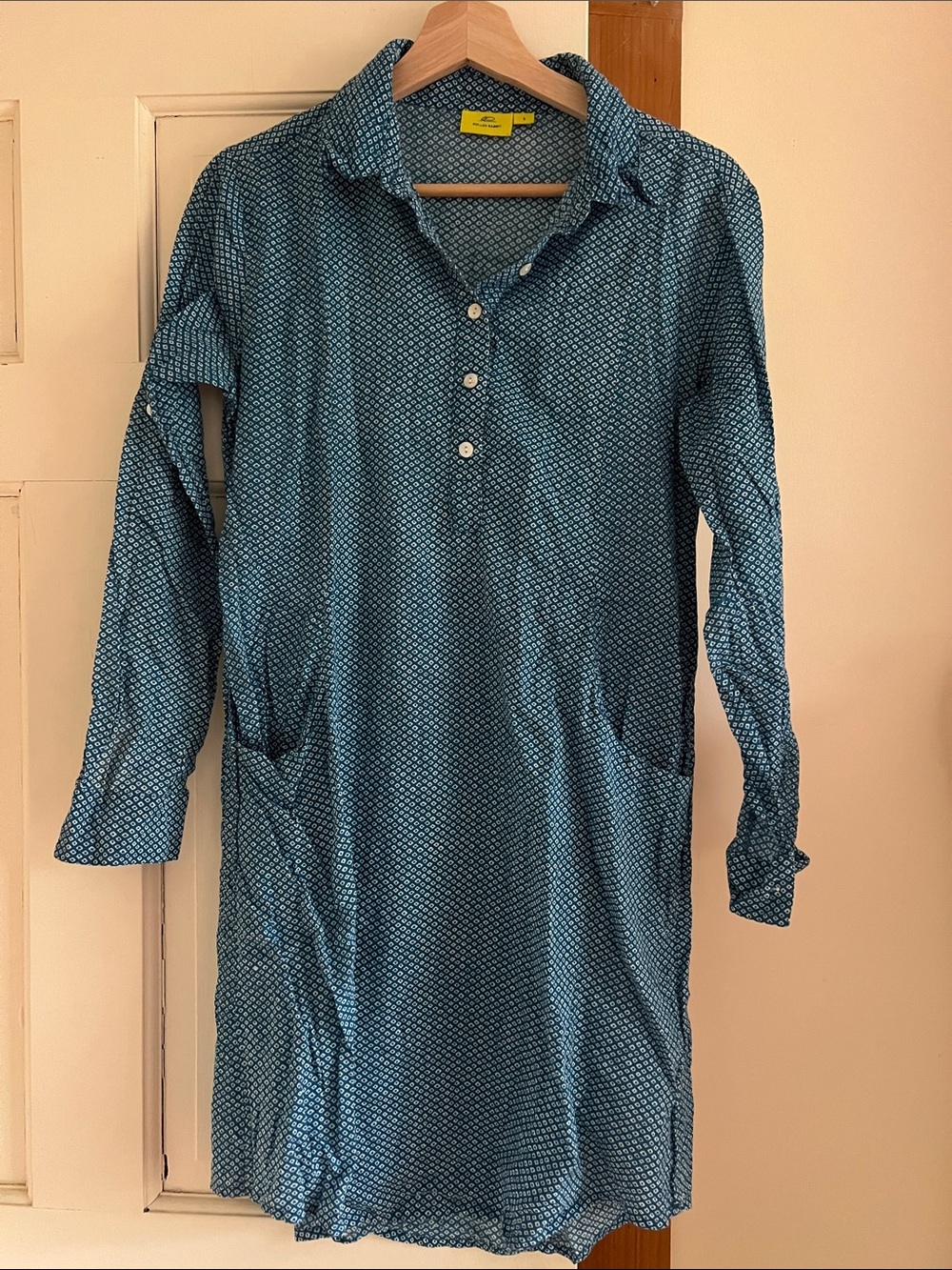 Roberta roller rabbit block print dress, small